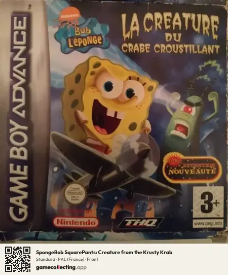 SpongeBob SquarePants: Creature from the Krusty Krab Game Boy Advance, France box front