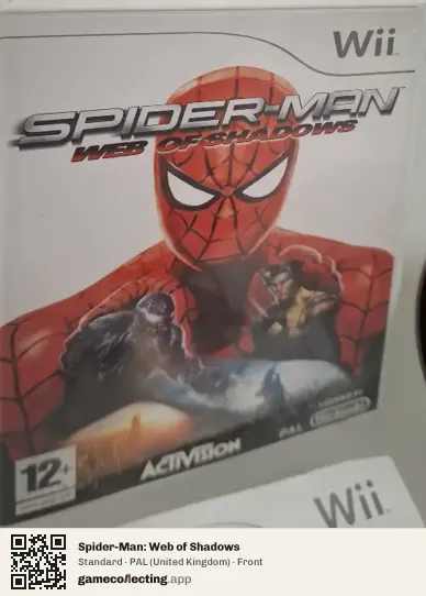Spider-Man: Web of Shadows Nintendo Wii, United Kingdom box front