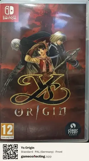 Ys Origin Nintendo Switch, Germany box front
