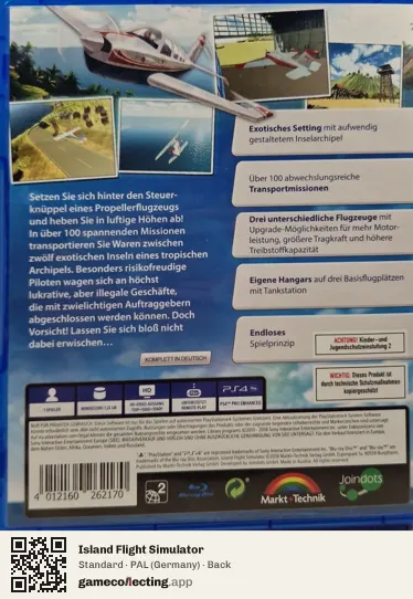 Island Flight Simulator PlayStation 4, Germany box back