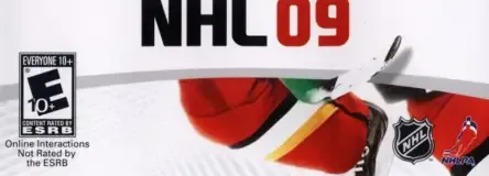 NHL 09, the ESRB box on its front