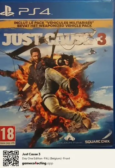 Just Cause 3 PlayStation 4, Belgium box front