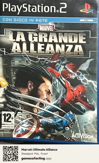 Marvel: Ultimate Alliance PlayStation 2, PAL box front