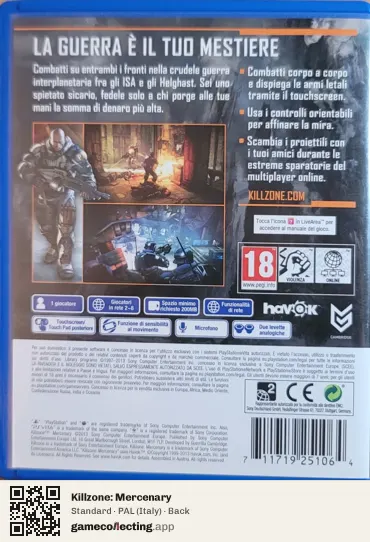 Killzone: Mercenary PlayStation Vita, Italy box back