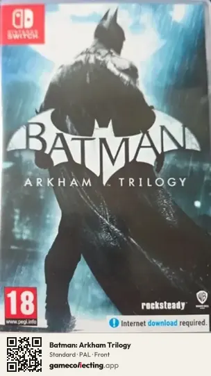 Batman: Arkham Trilogy Nintendo Switch, PAL box front