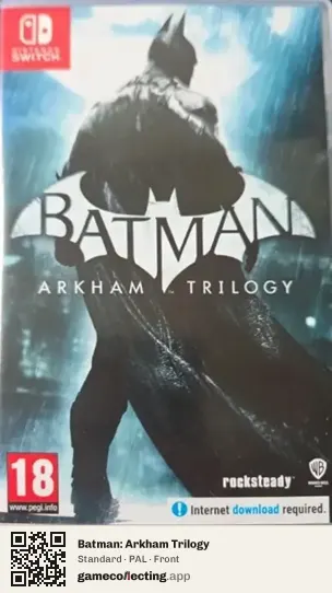 Batman: Arkham Trilogy Nintendo Switch, PAL box front
