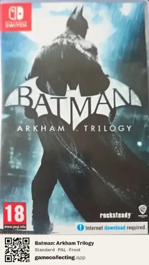 Batman: Arkham Trilogy Nintendo Switch, PAL box front