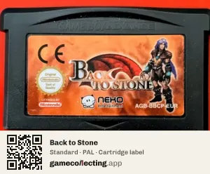 Back to Stone Game Boy Advance, PAL cartridge label