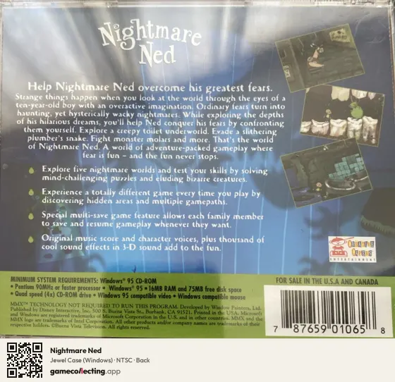Nightmare Ned Computer, NTSC box back