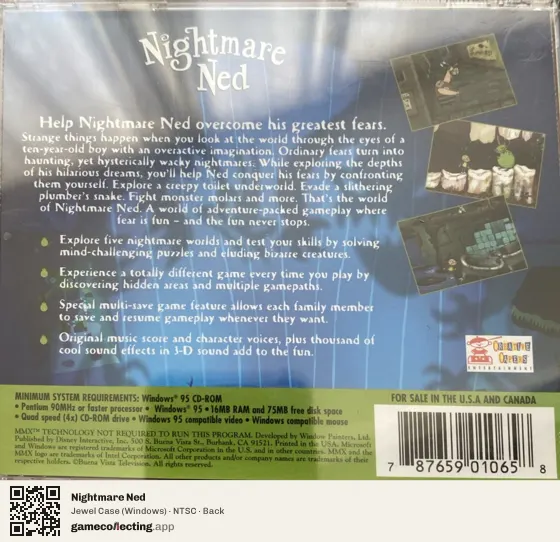 Nightmare Ned Computer, NTSC box back