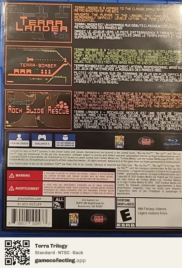Terra Trilogy PlayStation 4, NTSC box back