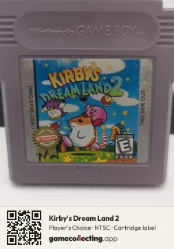 Kirby's Dream Land 2 Game Boy, NTSC cartridge label