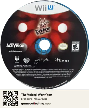 The Voice: I Want You Nintendo Wii U, NTSC disc