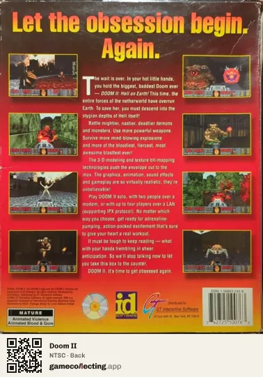 Doom II Computer, NTSC box back
