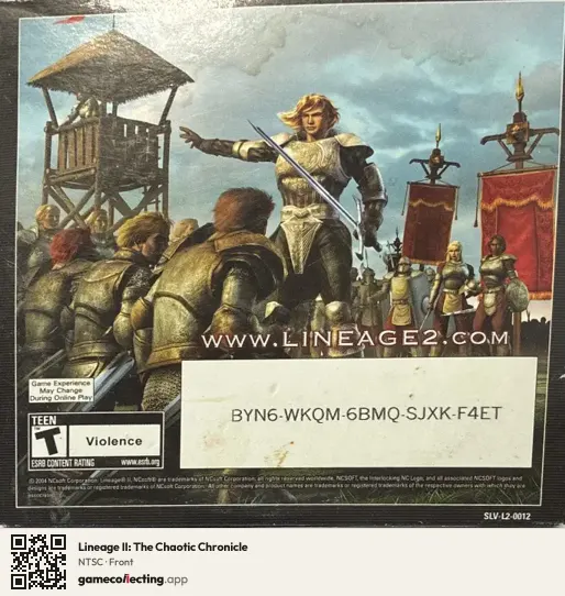 Lineage II: The Chaotic Chronicle Computer, NTSC box front