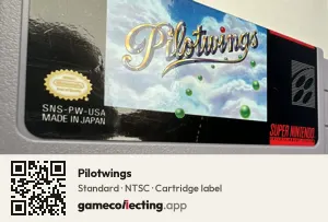 Pilotwings Super Nintendo Entertainment System, NTSC cartridge label