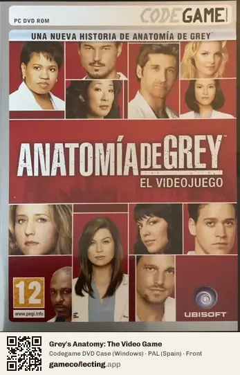 Grey's Anatomy: The Video Game Computer, Spain box front