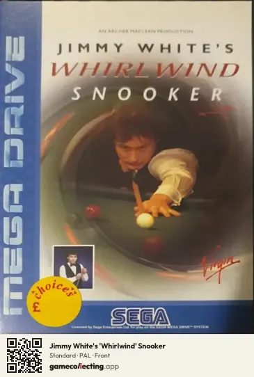 Jimmy White's 'Whirlwind' Snooker Sega Mega Drive / Genesis, PAL box front