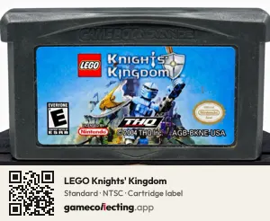 LEGO Knights' Kingdom Game Boy Advance, NTSC cartridge label