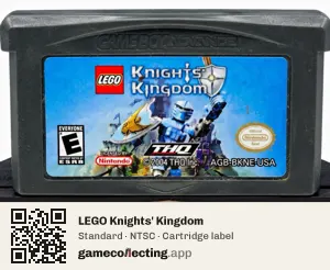 LEGO Knights' Kingdom Game Boy Advance, NTSC cartridge label