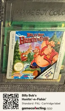 Billy Bob's Huntin'-n-Fishin' Game Boy Color, PAL cartridge label