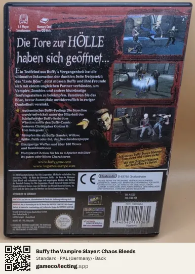 Buffy the Vampire Slayer: Chaos Bleeds Nintendo GameCube, Germany box back