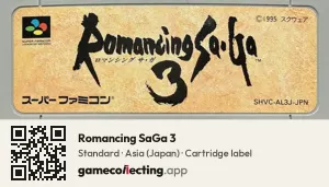 Romancing SaGa 3 Super Nintendo Entertainment System, Asia cartridge label
