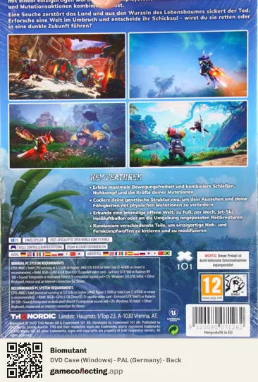 Biomutant Computer, Germany box back