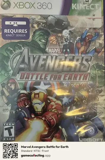 Marvel Avengers: Battle for Earth Xbox 360, NTSC box front