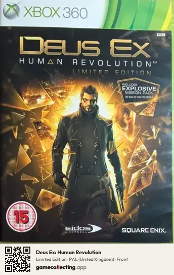 Deus Ex: Human Revolution Xbox 360, United Kingdom box front