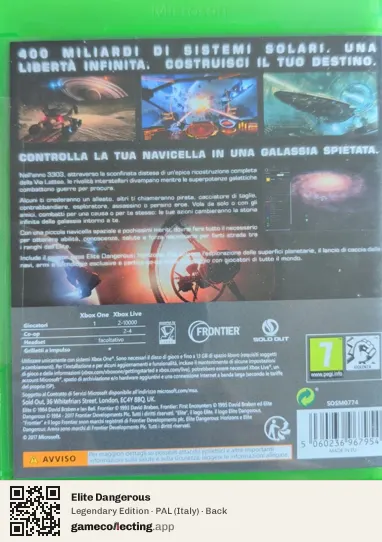 Elite Dangerous Xbox One, Italy box back