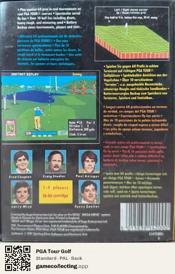 PGA Tour Golf Sega Mega Drive / Genesis, PAL box back