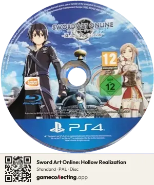 Sword Art Online: Hollow Realization PlayStation 4, PAL disc