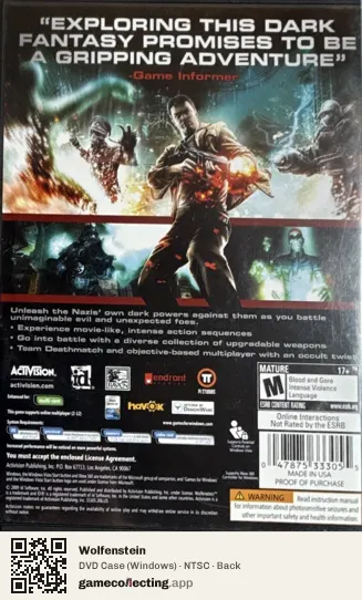 Wolfenstein Computer, NTSC box back