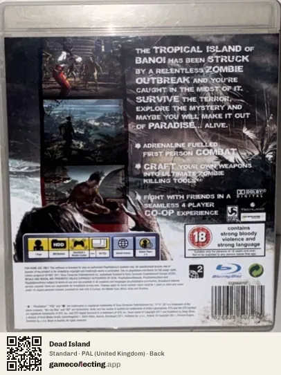 Dead Island PlayStation 3, United Kingdom box back