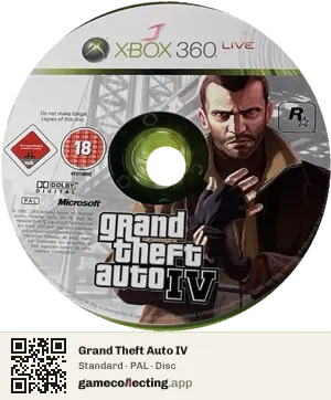 Grand Theft Auto IV Xbox 360, PAL disc