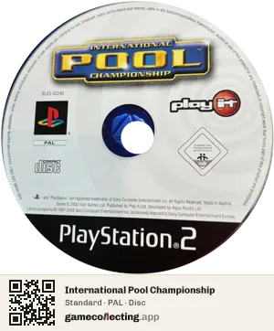 International Pool Championship PlayStation 2, PAL disc