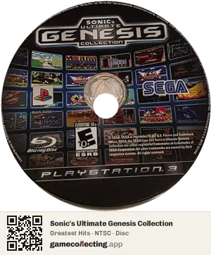 Sonic's Ultimate Genesis Collection PlayStation 3, NTSC disc