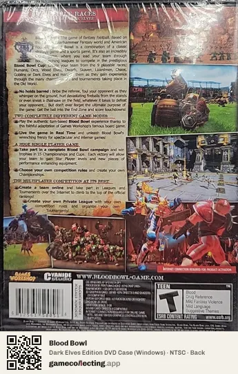 Blood Bowl Computer, NTSC box back