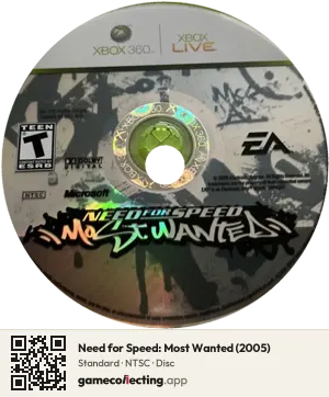 Need for Speed: Most Wanted (2005) Xbox 360, NTSC disc