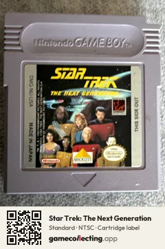 Star Trek: The Next Generation Game Boy, NTSC cartridge label