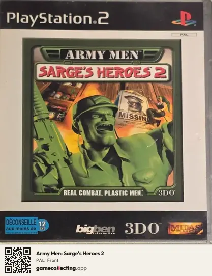 Army Men: Sarge's Heroes 2 PlayStation 2, PAL box front