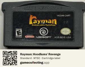 Rayman: Hoodlums' Revenge Game Boy Advance, NTSC cartridge label