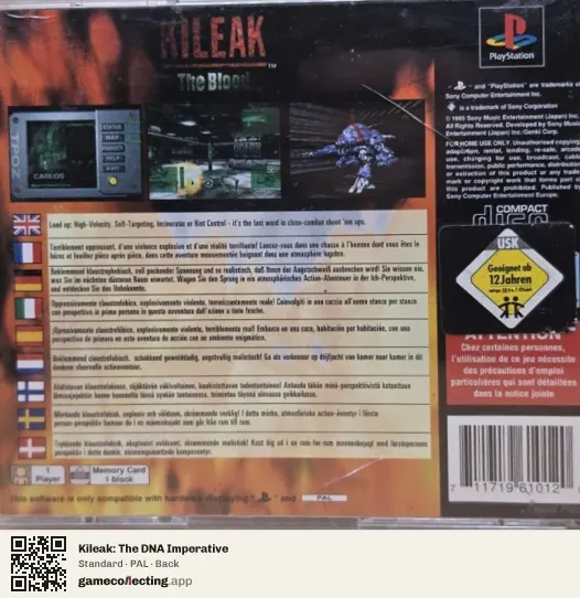 Kileak: The DNA Imperative PlayStation, PAL box back