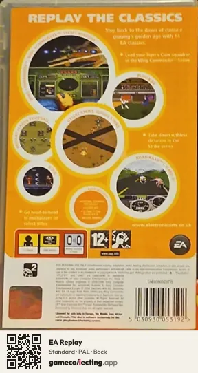 EA Replay PlayStation Portable, PAL box back