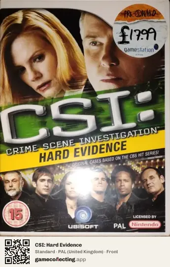CSI: Hard Evidence Nintendo Wii, United Kingdom box front