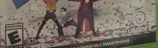 Just Dance 2019, the ESRB box on its front