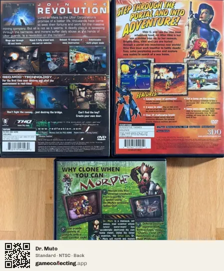 Dr. Muto PlayStation 2, NTSC box back