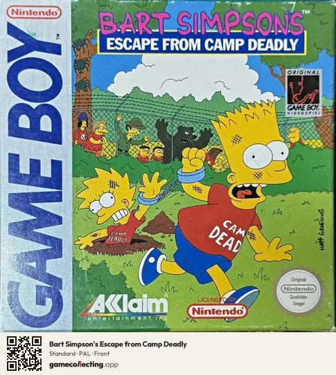 Bart Simpson's Escape from Camp Deadly Game Boy, PAL box front