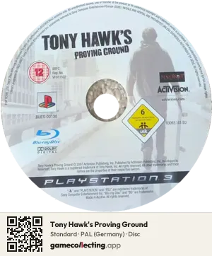 Tony Hawk's Proving Ground PlayStation 3, PAL disc